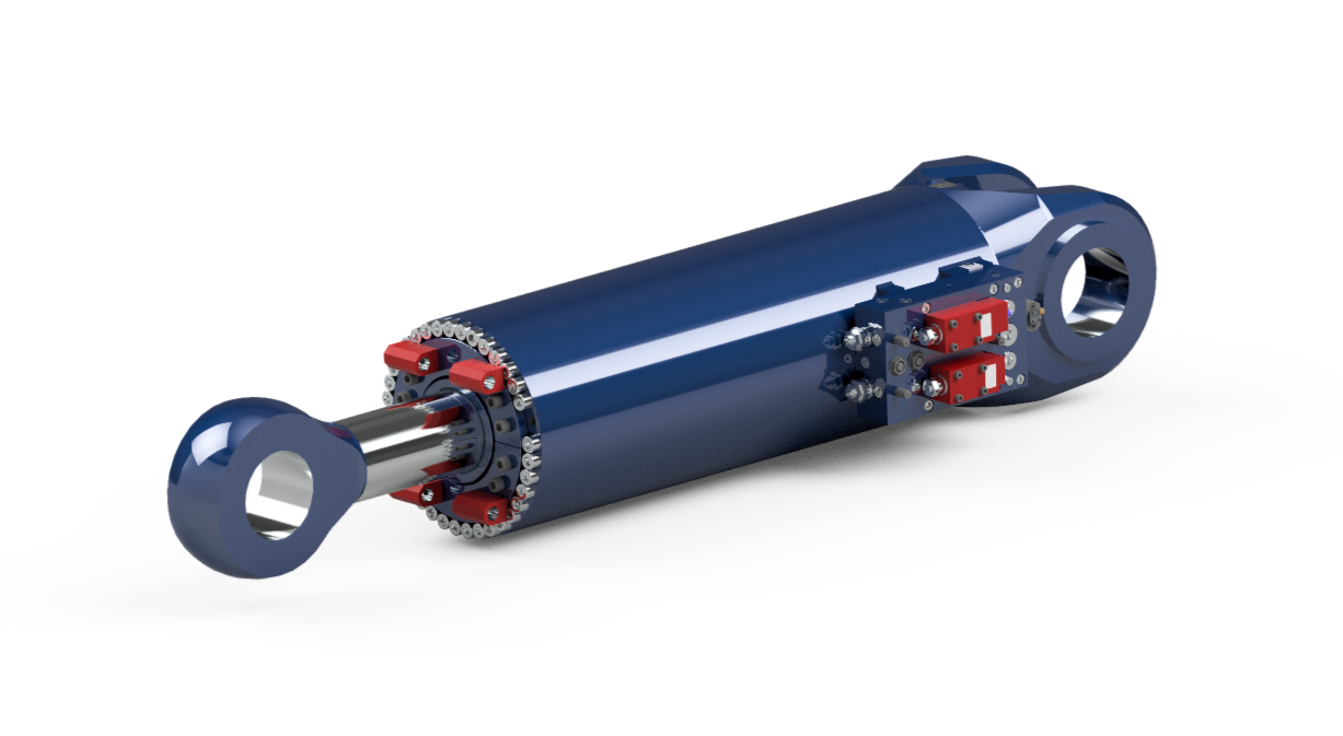 Renderbild eines innovativen Hydraulikzylinders